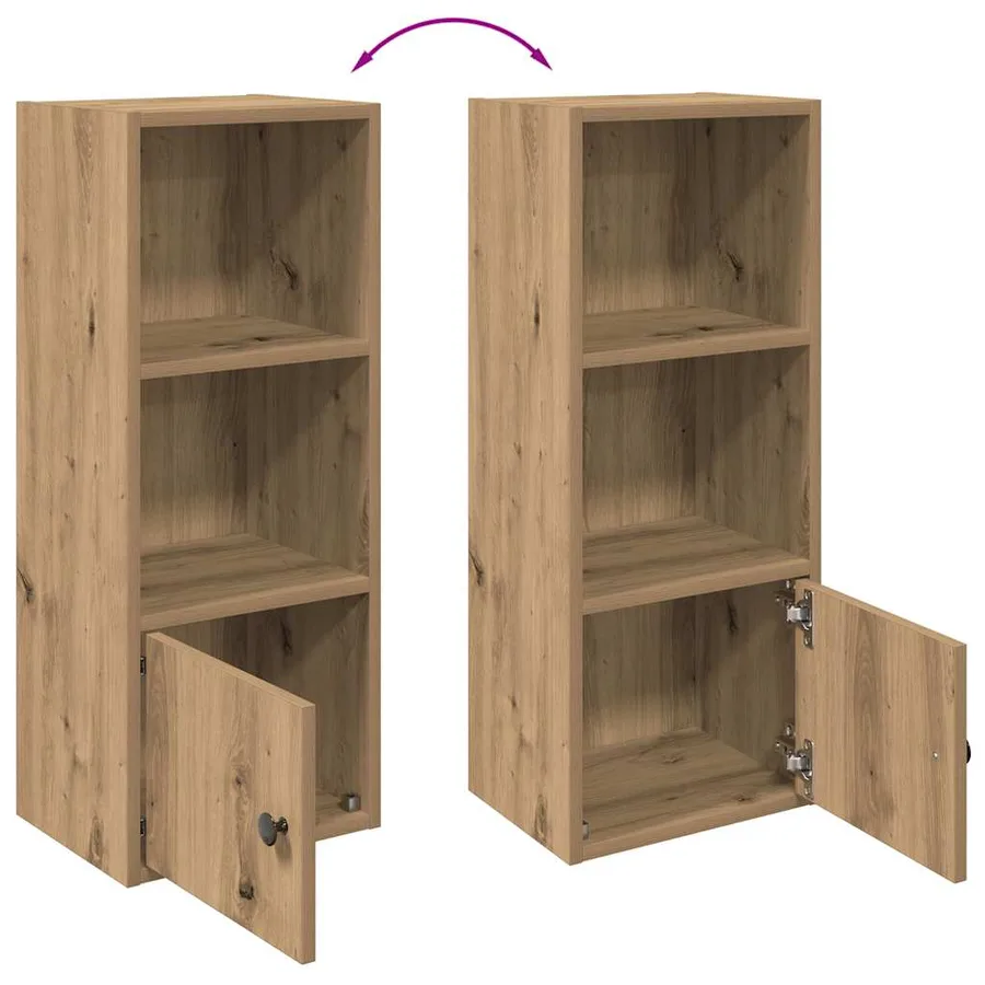Bibliothèque chêne artisanal 31x24x77 cm bois d'ingénierie - 8