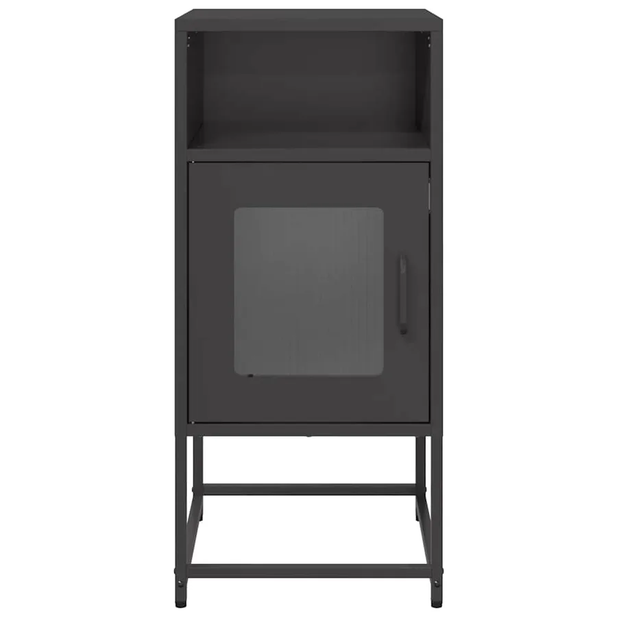 Table de chevet noir 36x39x78 cm acier laminé à froid - 6
