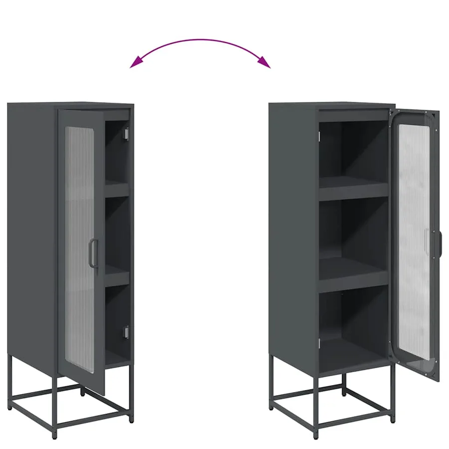 Buffet haut anthracite 36x39x123 cm acier laminé à froid - 10