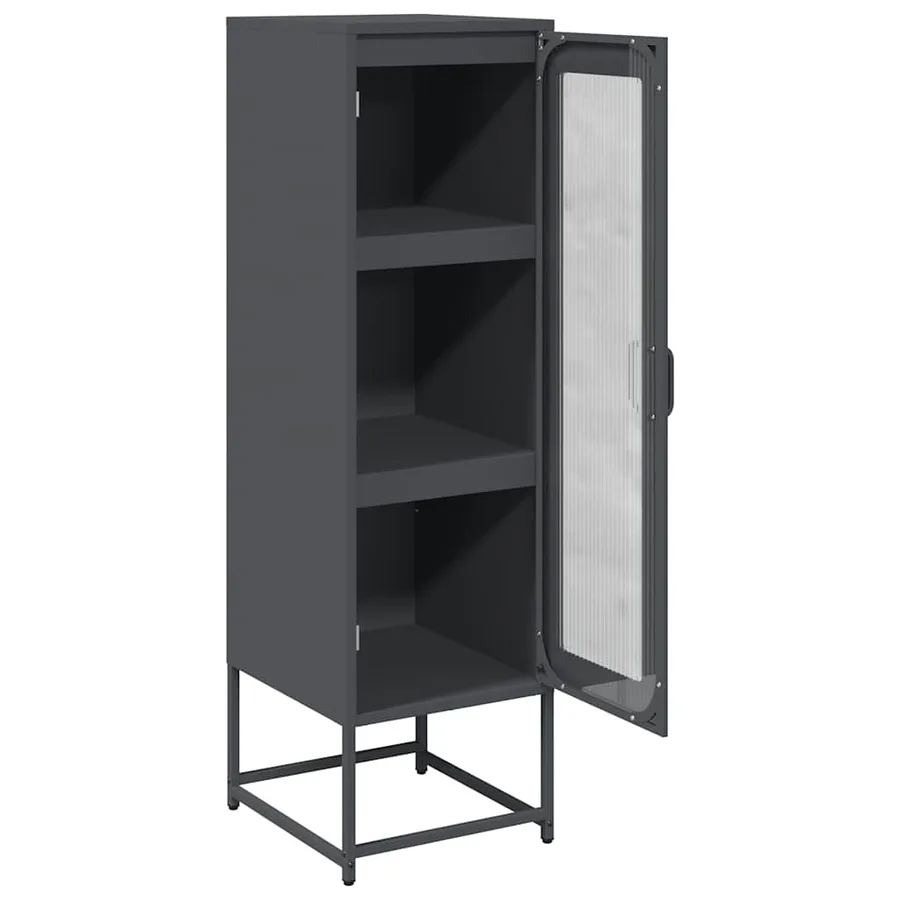 Buffet haut anthracite 36x39x123 cm acier laminé à froid - 7