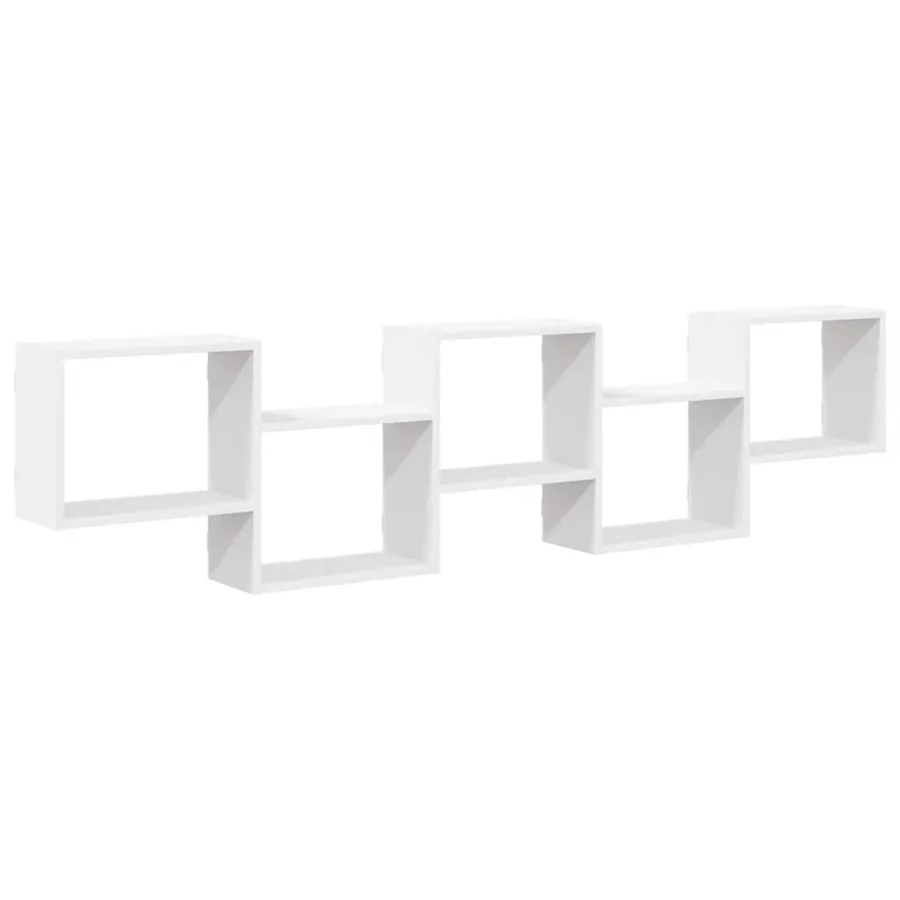 Étagère cube murale 5 compartiments blanc bois d'ingénierie - 2
