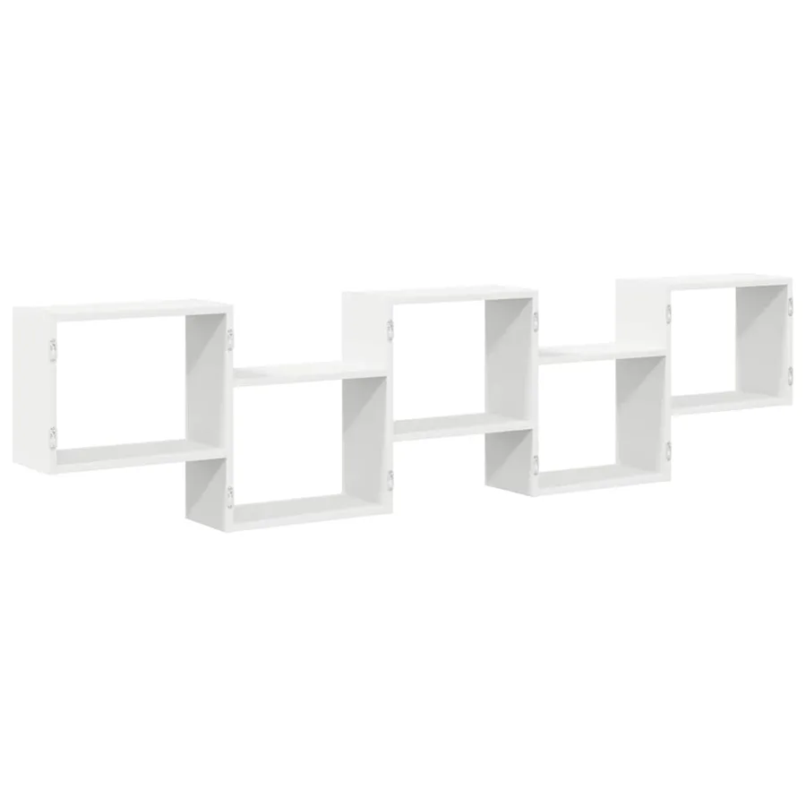 Étagère cube murale 5 compartiments blanc bois d'ingénierie - 6