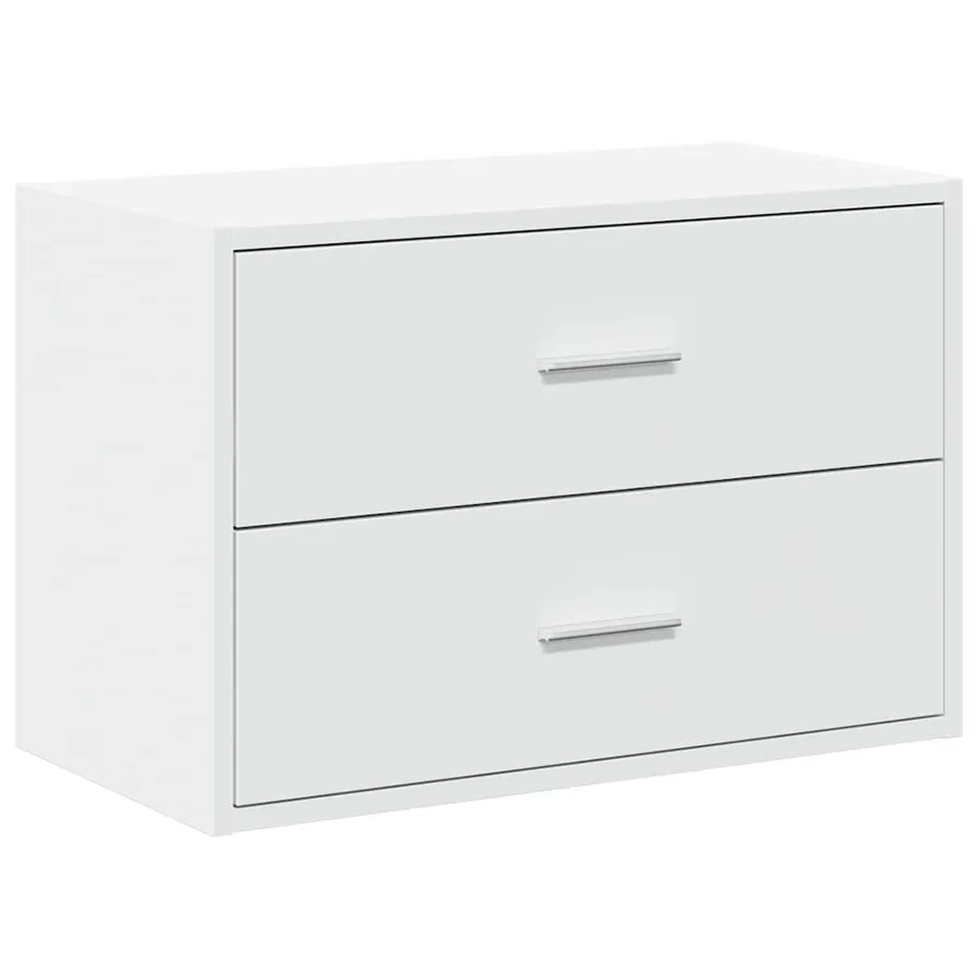 Armoire avec 2 tiroirs blanc 60x31x40 cm bois d'ingénierie - 2