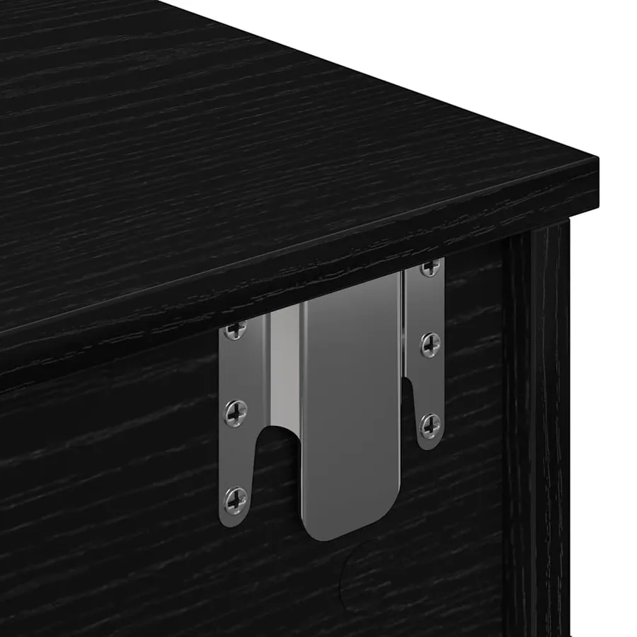 Étagère murale et tiroirs noir 100x37,5x19 cm bois d'ingénierie - 9
