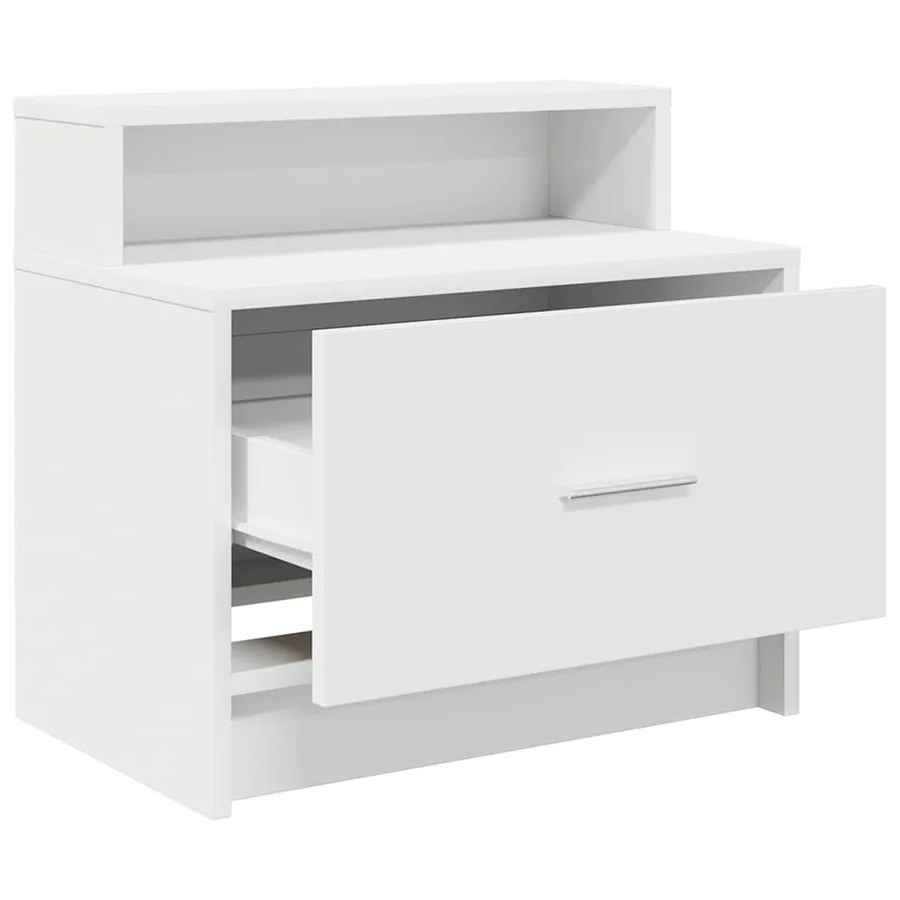 Table de chevet avec tiroir 2 pcs blanc 51x31x47 cm - 5