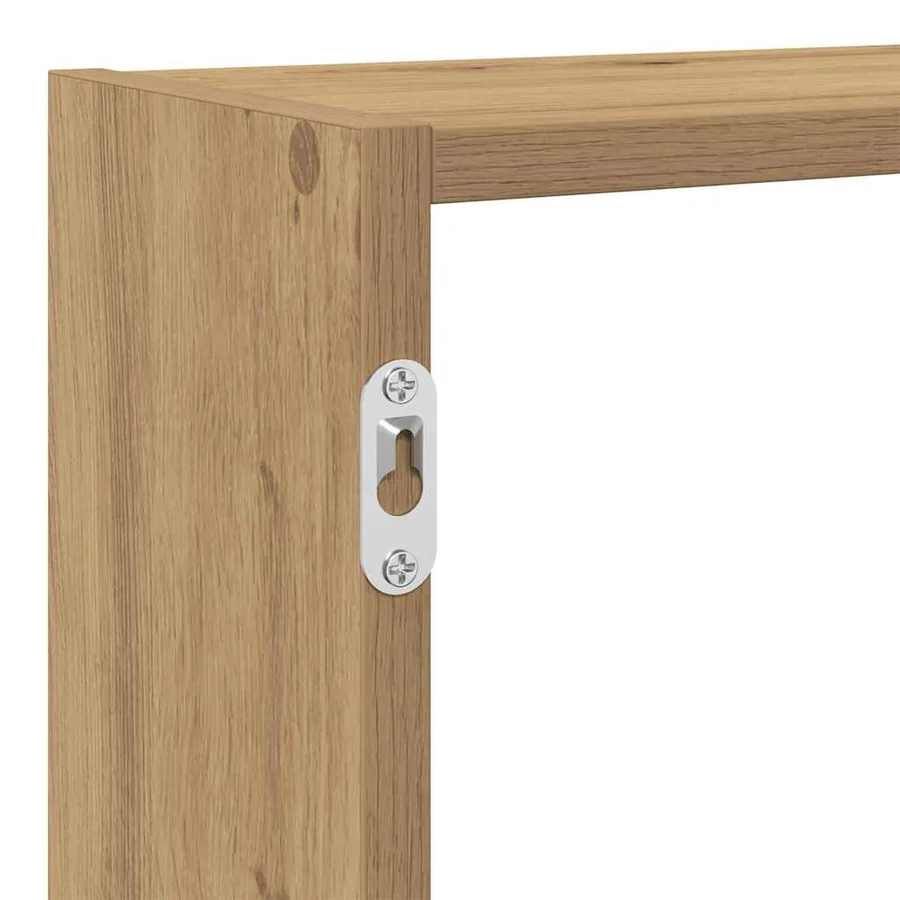 Étagère cube murale 7 compartiments chêne artisanal - 8