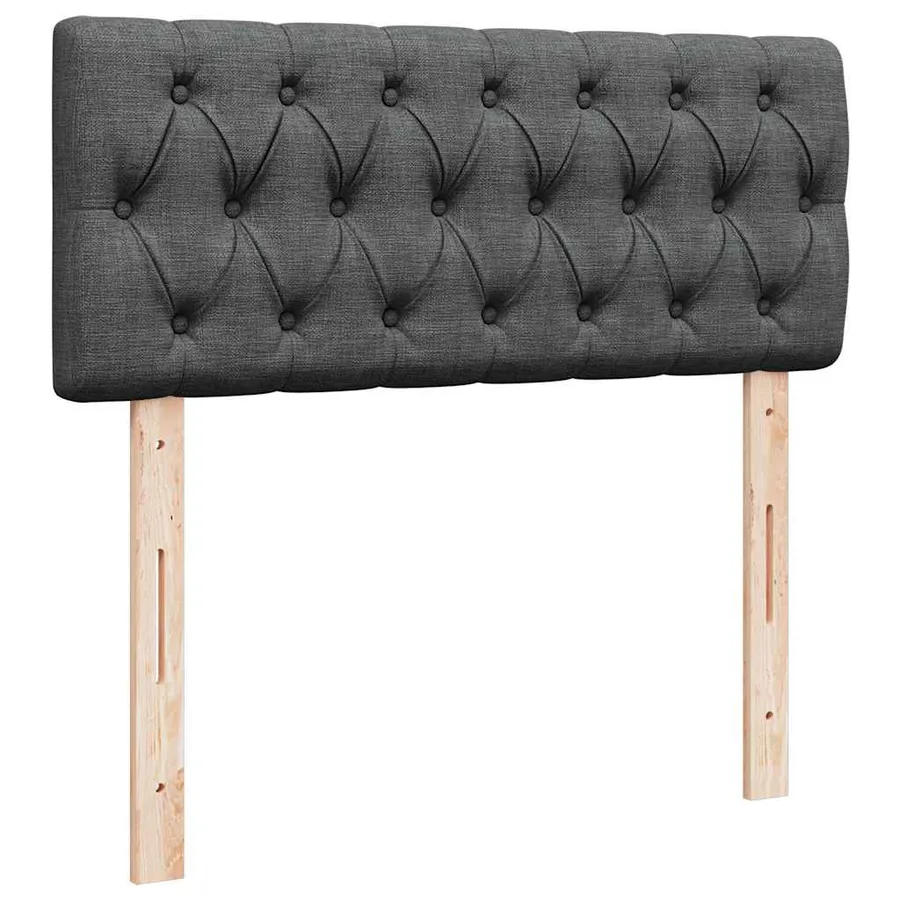 Lit ottoman avec matelas et LED gris foncé 120x200 cm tissu - 10
