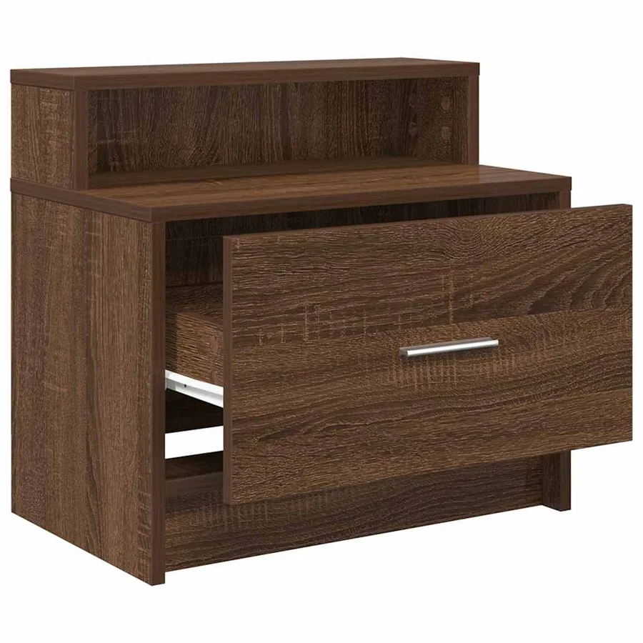 Tables de chevet avec tiroir 2 pcs chêne marron 51x31x47 cm - 5