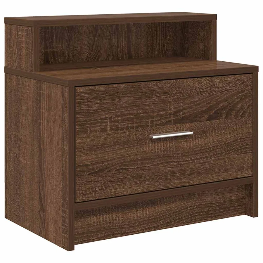 Tables de chevet avec tiroir 2 pcs chêne marron 51x31x47 cm - 6