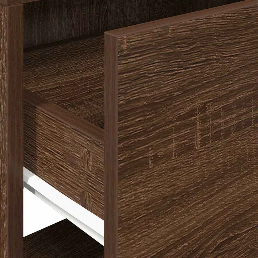 Tables de chevet avec tiroir 2 pcs chêne marron 51x31x47 cm - 9