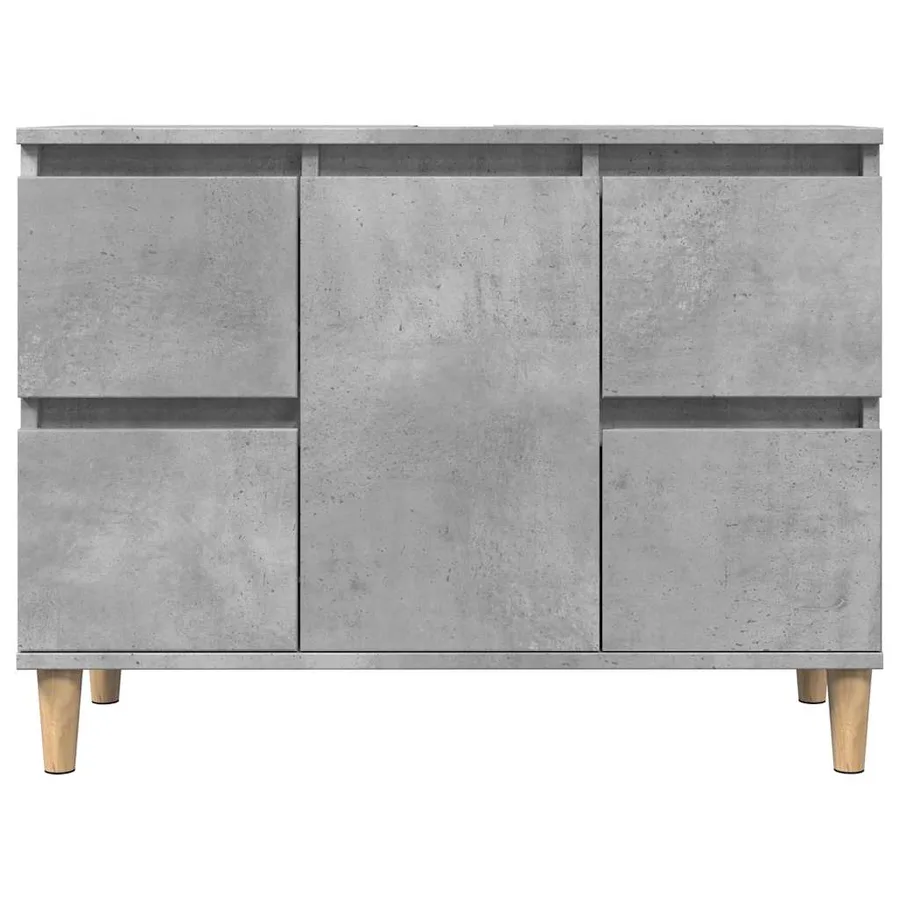 Meuble d'évier gris béton 80x33x60 cm bois d'ingénierie - 4