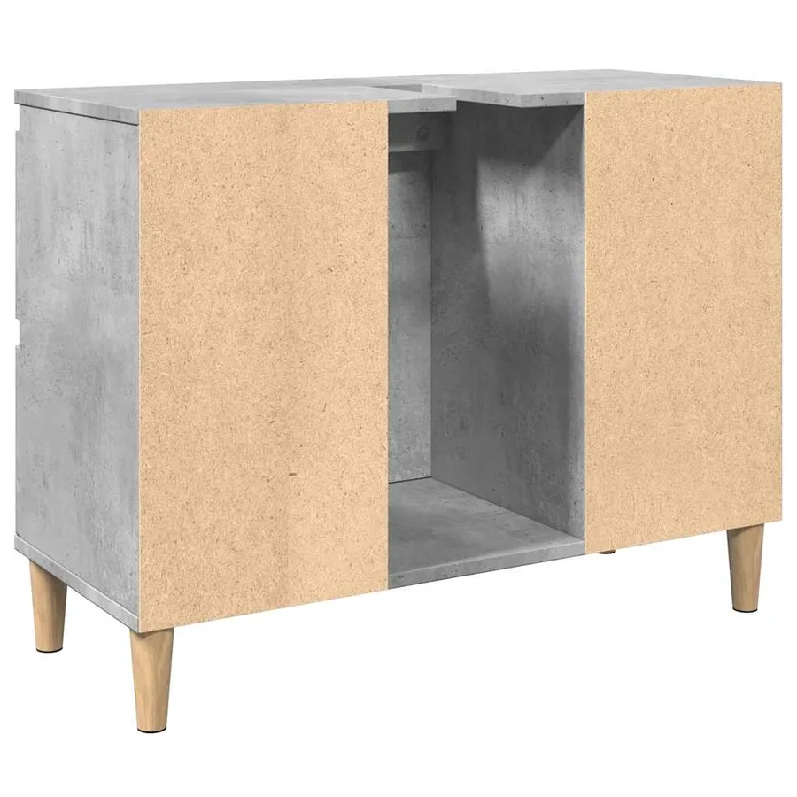 Meuble d'évier gris béton 80x33x60 cm bois d'ingénierie - 7