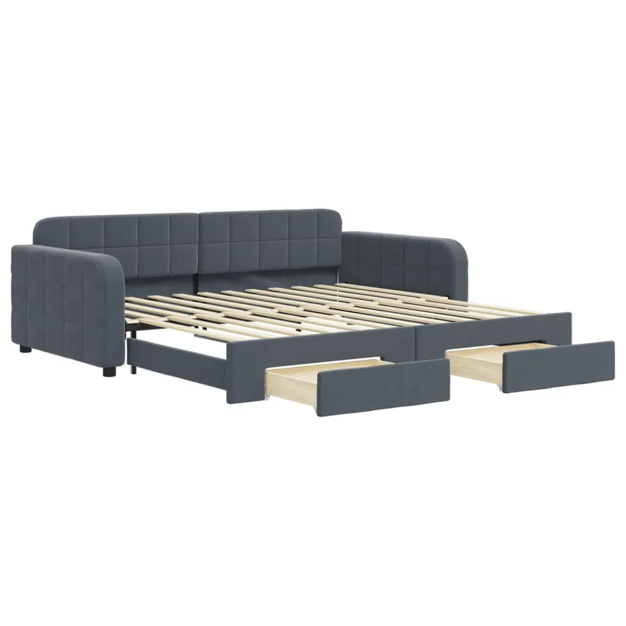 Lit de jour avec gigogne et tiroirs sans matelas 100x200 cm - 2