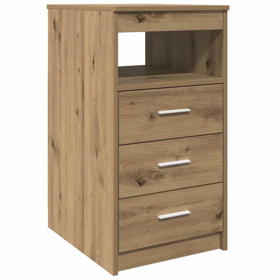 Commode chêne artisanal 40x50x76 cm bois d'ingénierie - 2