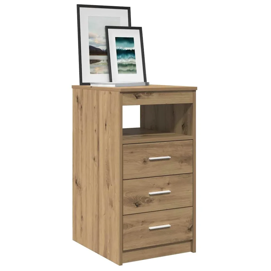Commode chêne artisanal 40x50x76 cm bois d'ingénierie - 3