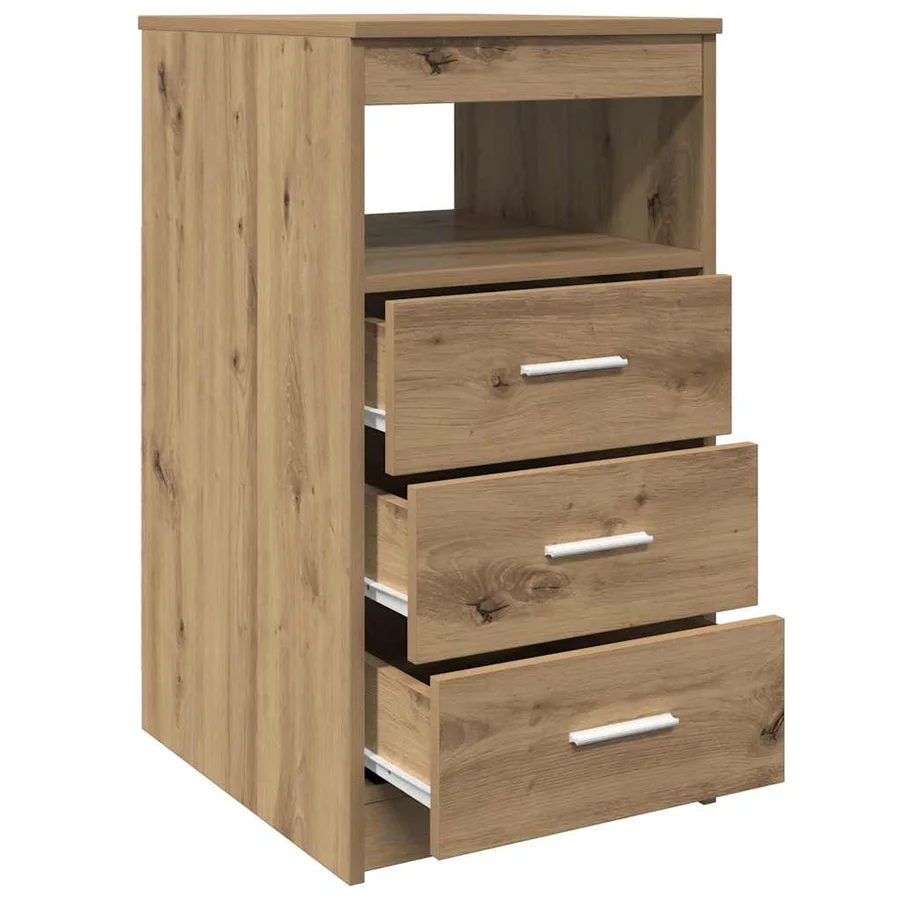 Commode chêne artisanal 40x50x76 cm bois d'ingénierie - 4