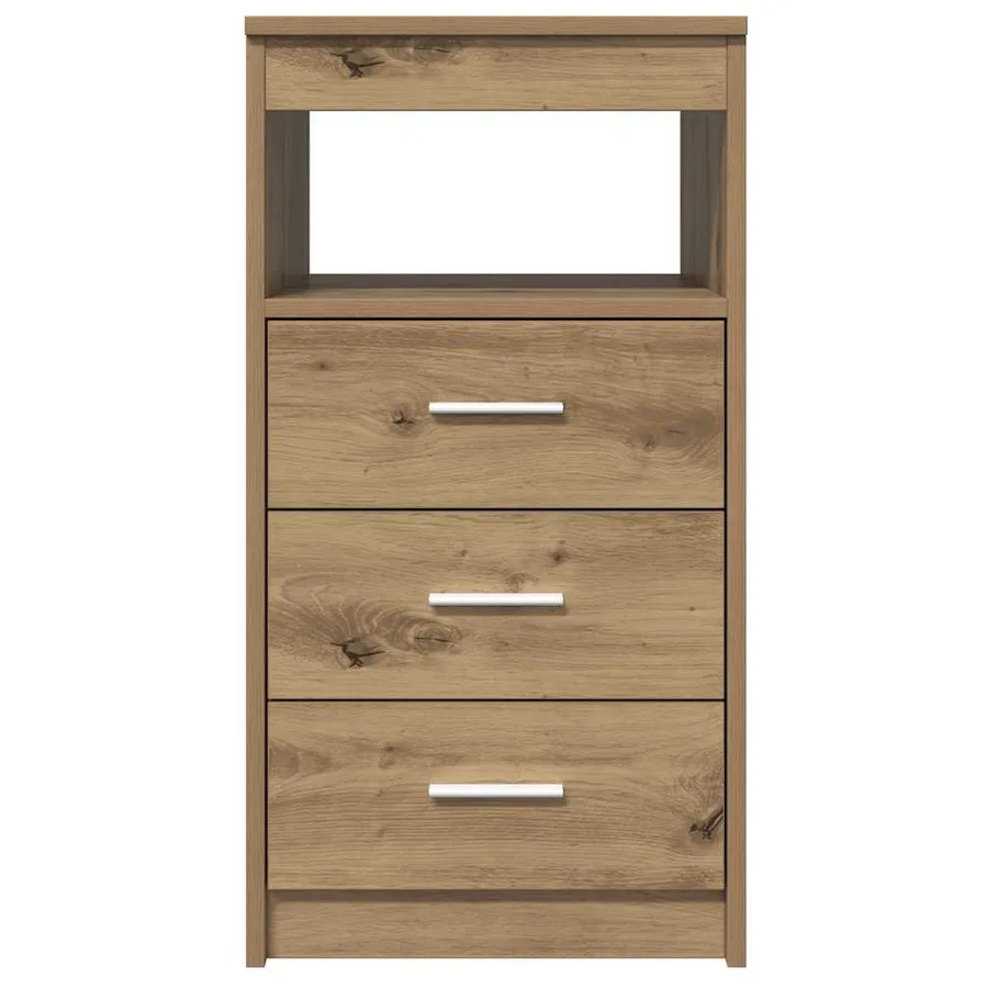 Commode chêne artisanal 40x50x76 cm bois d'ingénierie - 5