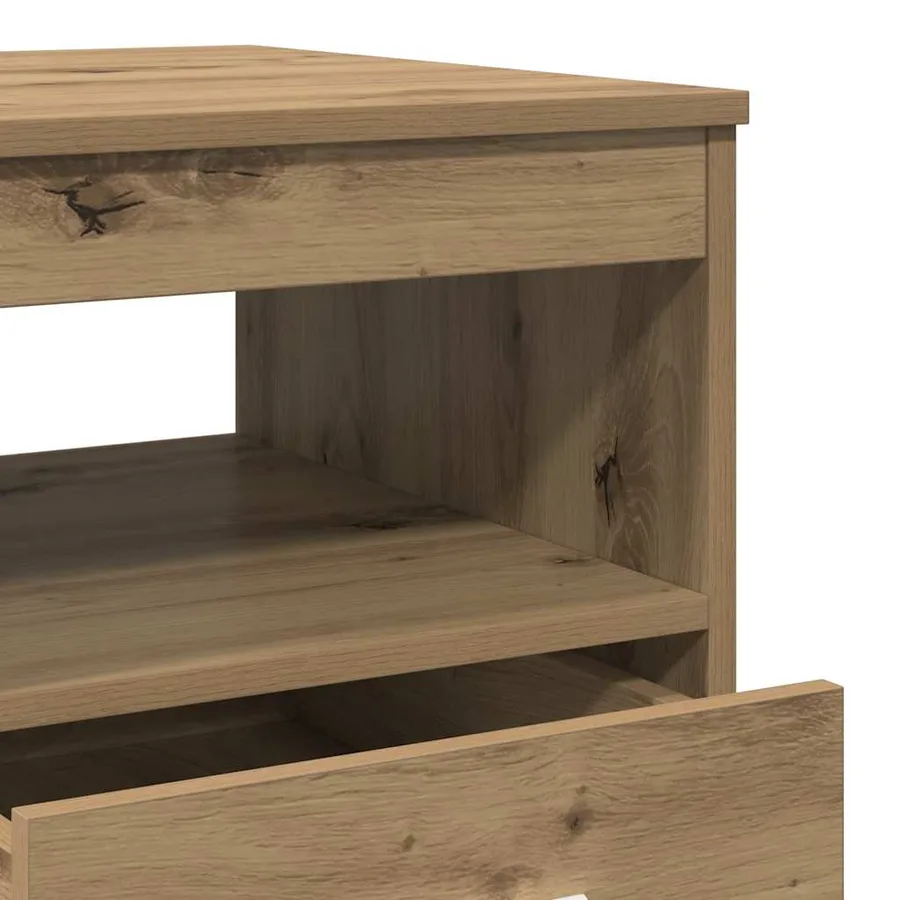 Commode chêne artisanal 40x50x76 cm bois d'ingénierie - 8
