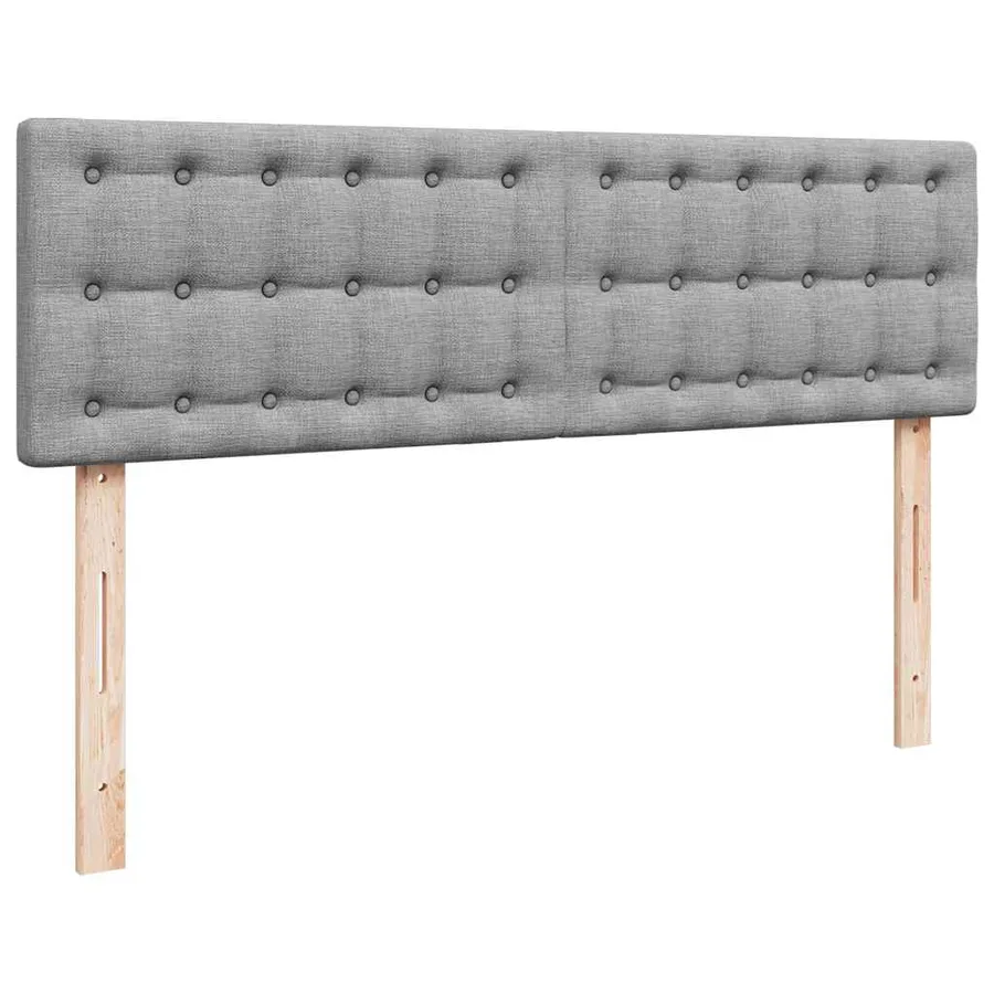 Lit ottoman avec matelas et LED gris clair 140x190 cm tissu - 10