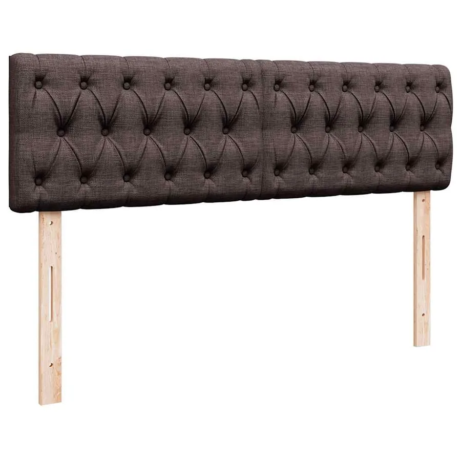 Lit ottoman avec matelas marron foncé 140x190 cm tissu - 9