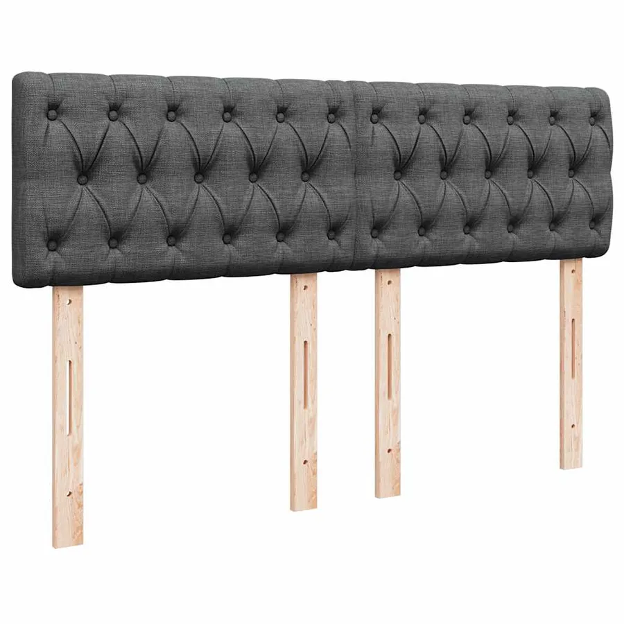 Lit ottoman avec matelas et LED gris foncé 140x190 cm tissu - 10