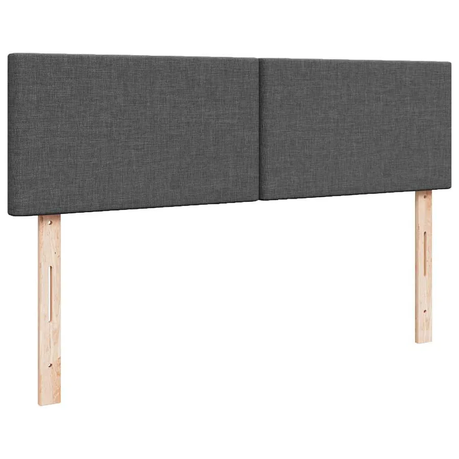 Lit ottoman avec matelas gris foncé 140x190 cm tissu - 9