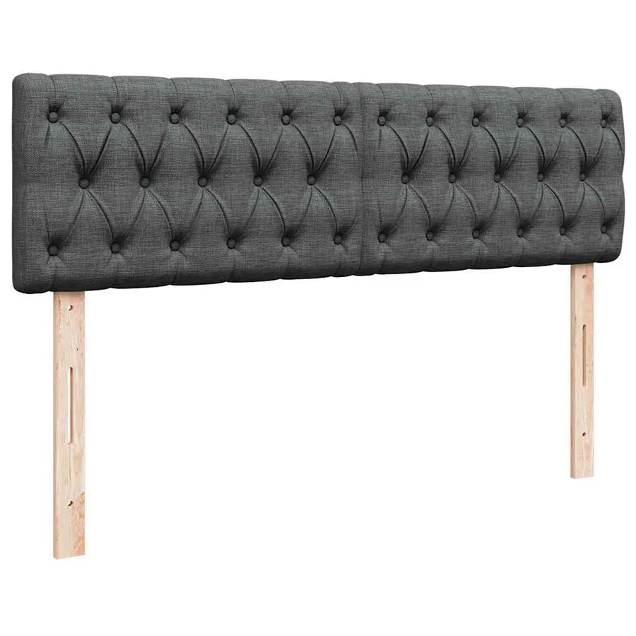 Lit ottoman avec matelas gris foncé 140x190 cm tissu - 9
