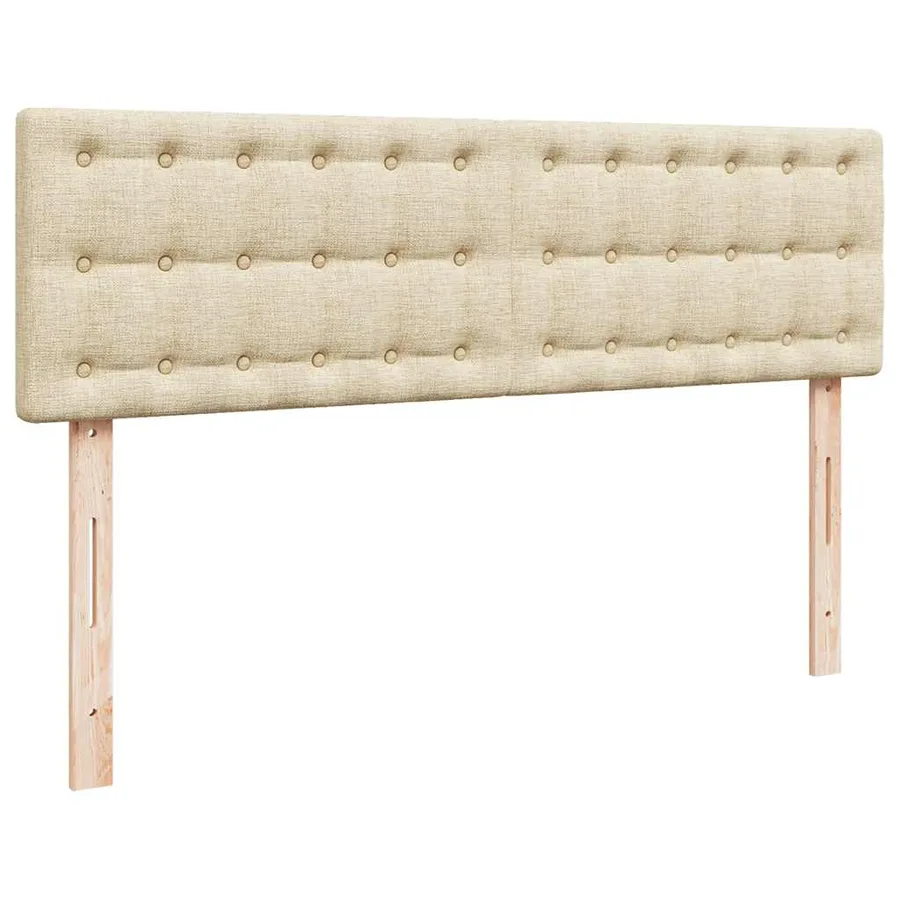Lit ottoman avec matelas crème 140x190 cm tissu - 9