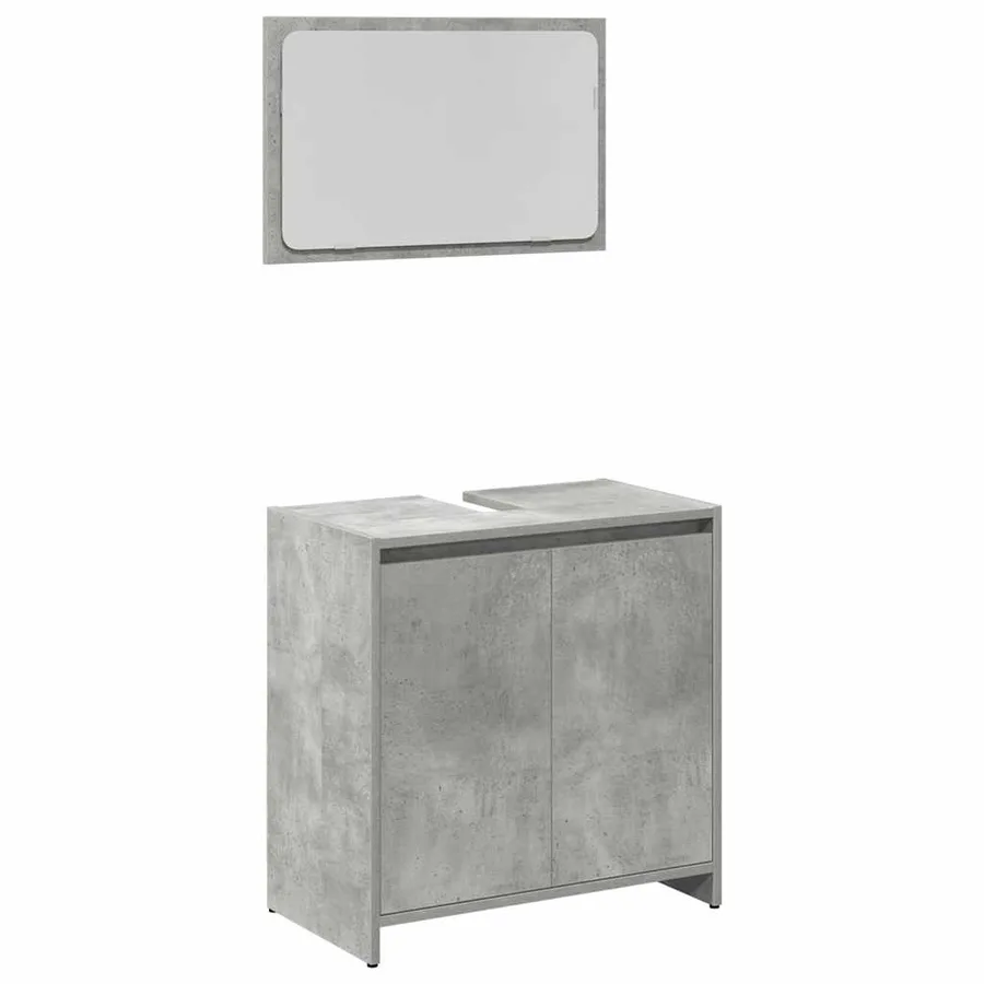 Ensemble de meubles de salle de bain 3 pcs gris béton - 6