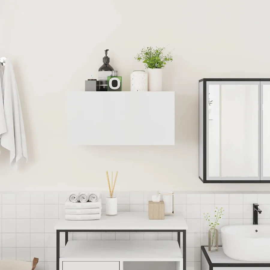 Armoire murale de bain blanc 60x25x30 cm bois d'ingénierie - 3