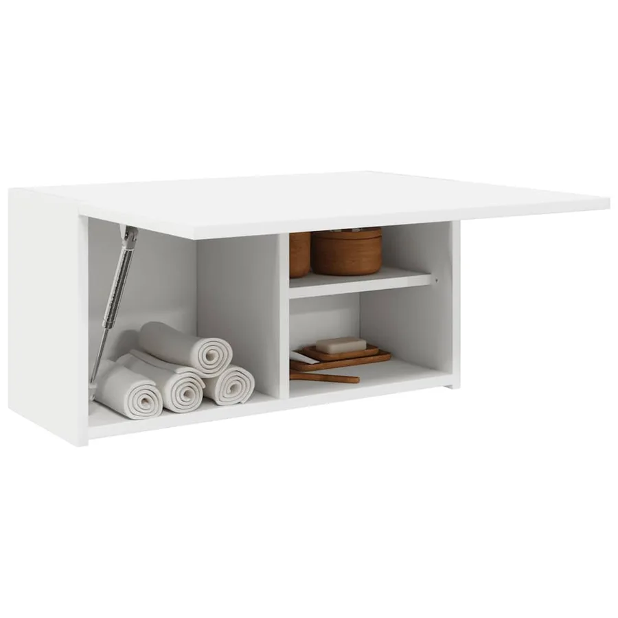 Armoire murale de bain blanc 60x25x30 cm bois d'ingénierie - 4