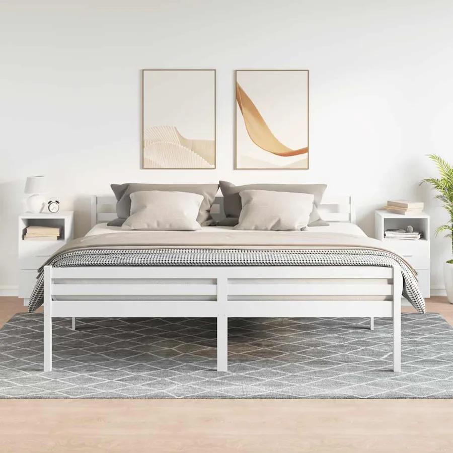 Tables de chevet 2 pcs avec 2 tiroirs blanc 36x36x68 cm - 3