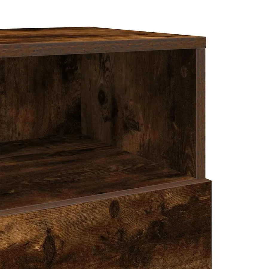 Tables de chevet 2 pcs avec 2 tiroirs chêne fumé 36x36x68 cm - 10