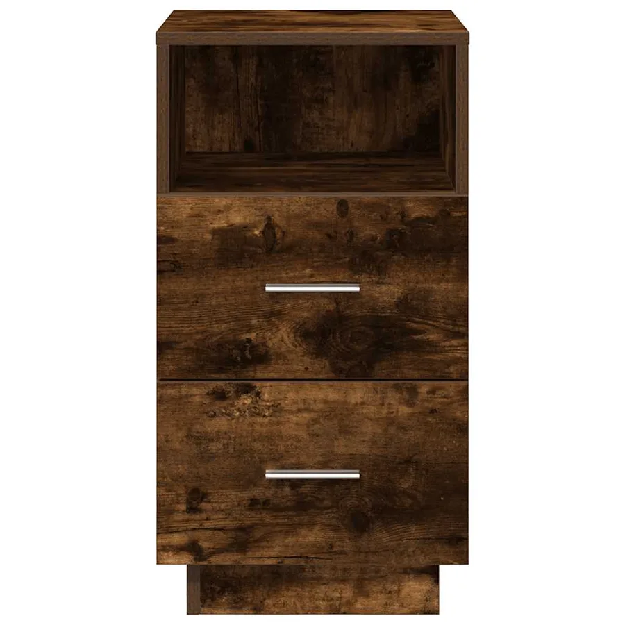 Tables de chevet 2 pcs avec 2 tiroirs chêne fumé 36x36x68 cm - 4