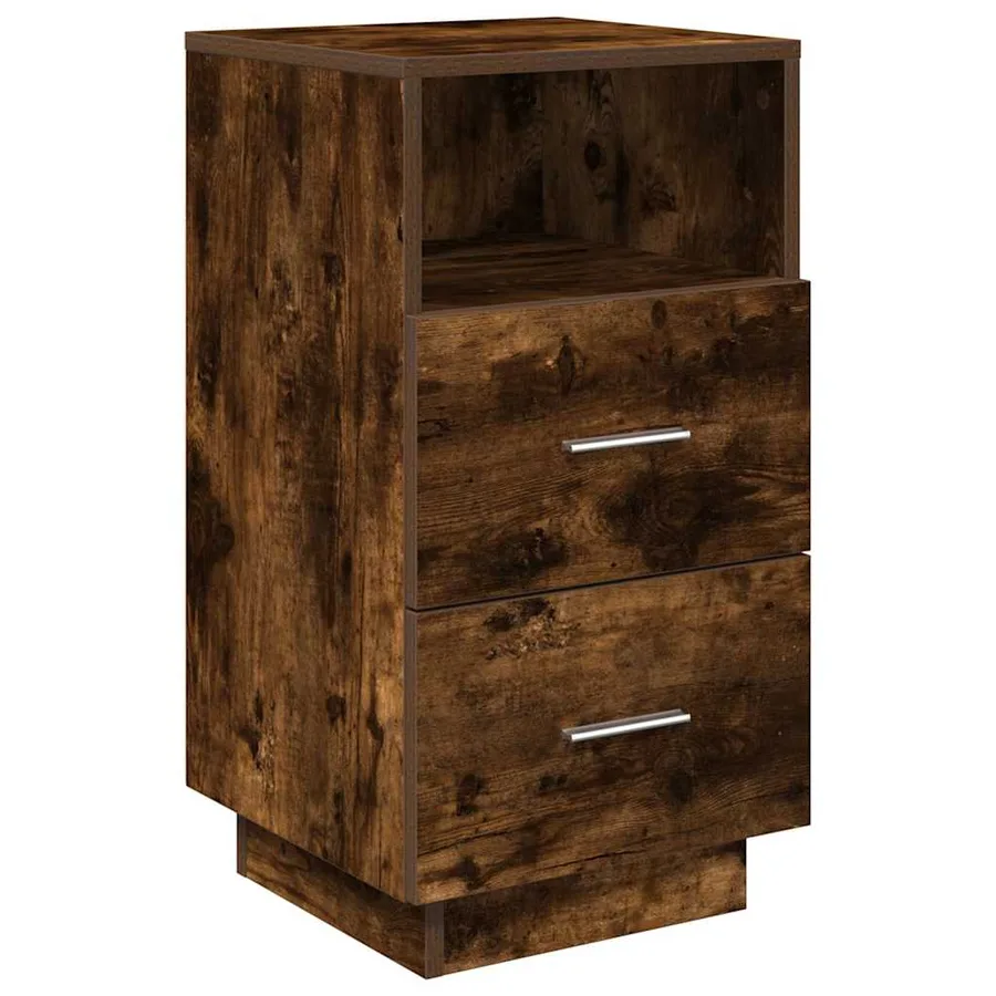 Tables de chevet 2 pcs avec 2 tiroirs chêne fumé 36x36x68 cm - 6