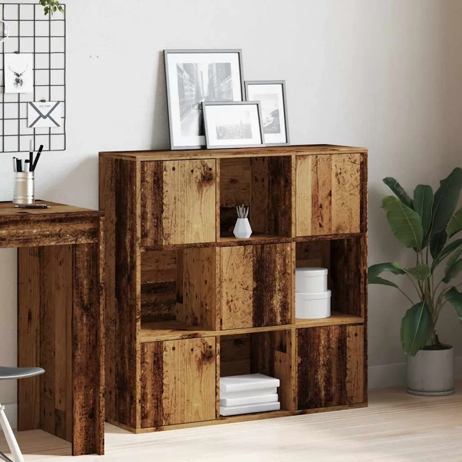 Bibliothèque vieux bois 90x28x90 cm bois d'ingénierie - 4