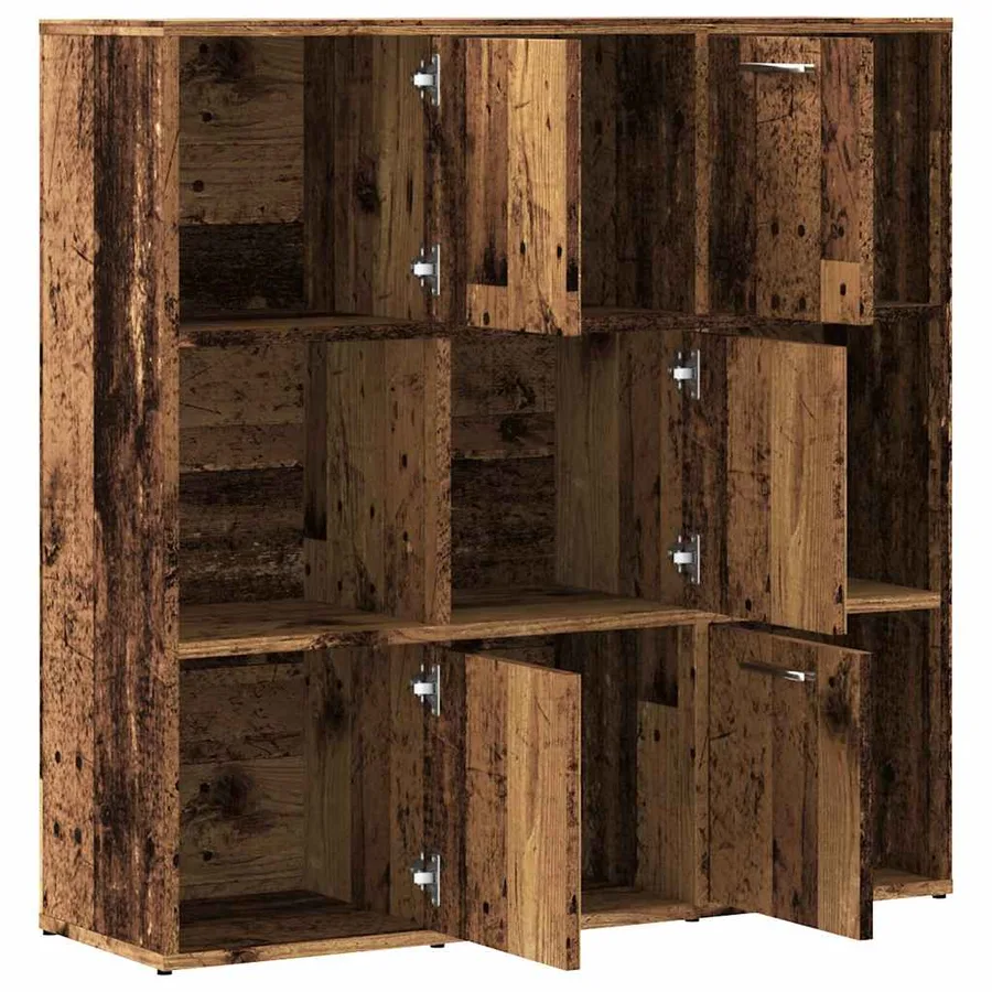 Bibliothèque vieux bois 90x28x90 cm bois d'ingénierie - 8