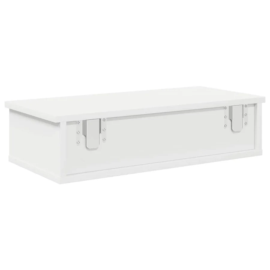 Étagère murale avec tiroirs blanc 60x28x15 cm bois d'ingénierie - 6