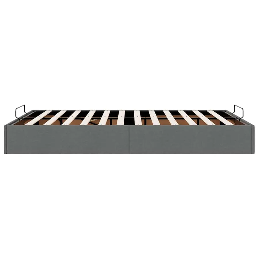 Cadre de lit ottoman sans matelas gris foncé 140x200 cm tissu - 8