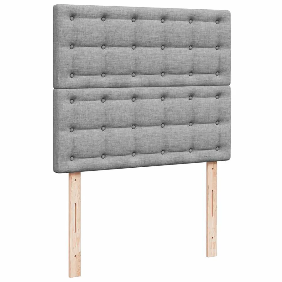 Cadre de lit ottoman avec matelas gris clair 120x190 cm tissu - 9