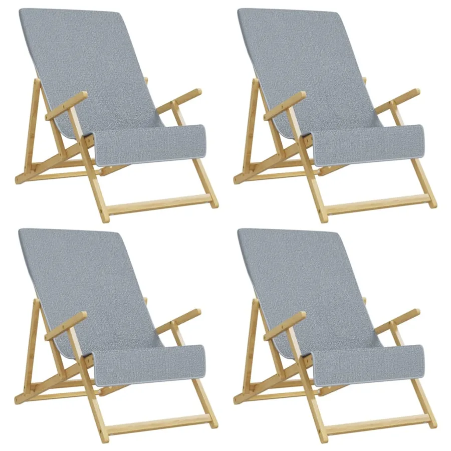 Serviettes de plage 4 pcs gris 60x135 cm tissu 400 GSM - 2