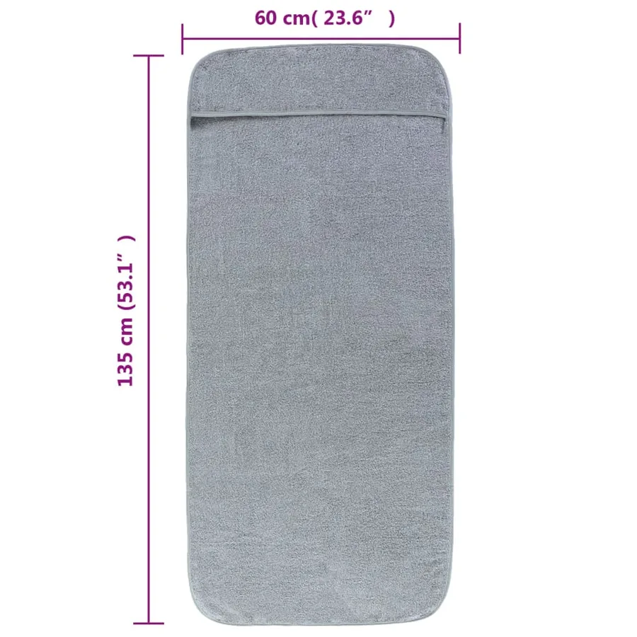 Serviettes de plage 4 pcs gris 60x135 cm tissu 400 GSM - 8