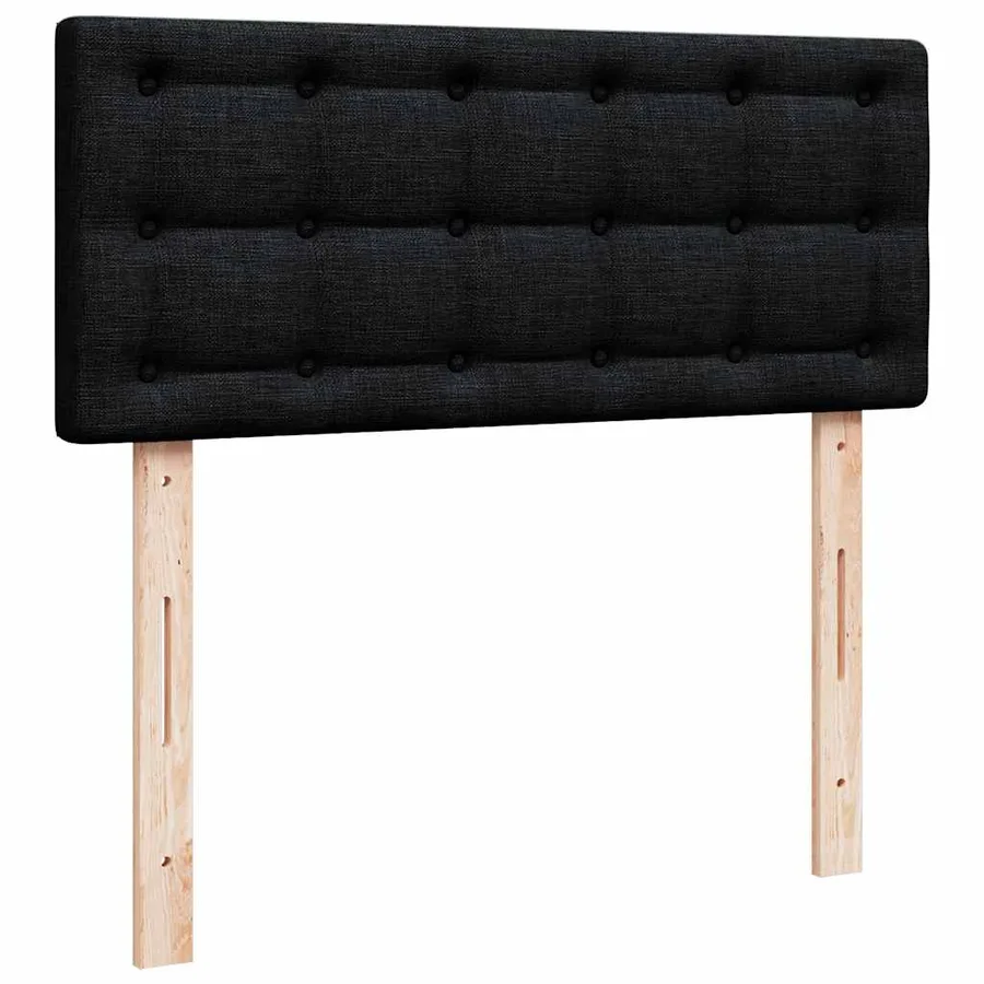 Lit ottoman avec matelas noir 120x190 cm tissu - 9