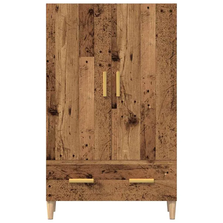 Buffet haut vieux bois 70x31x115 cm bois d'ingénierie - 3