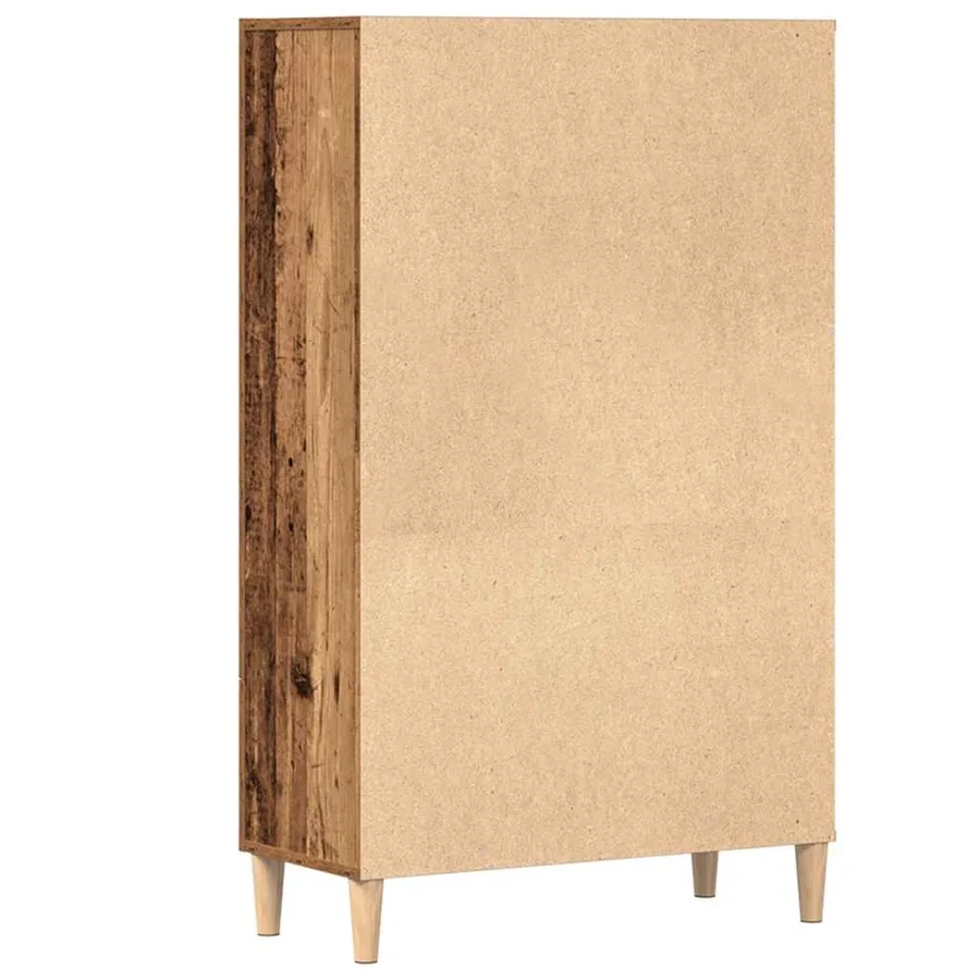 Buffet haut vieux bois 70x31x115 cm bois d'ingénierie - 6