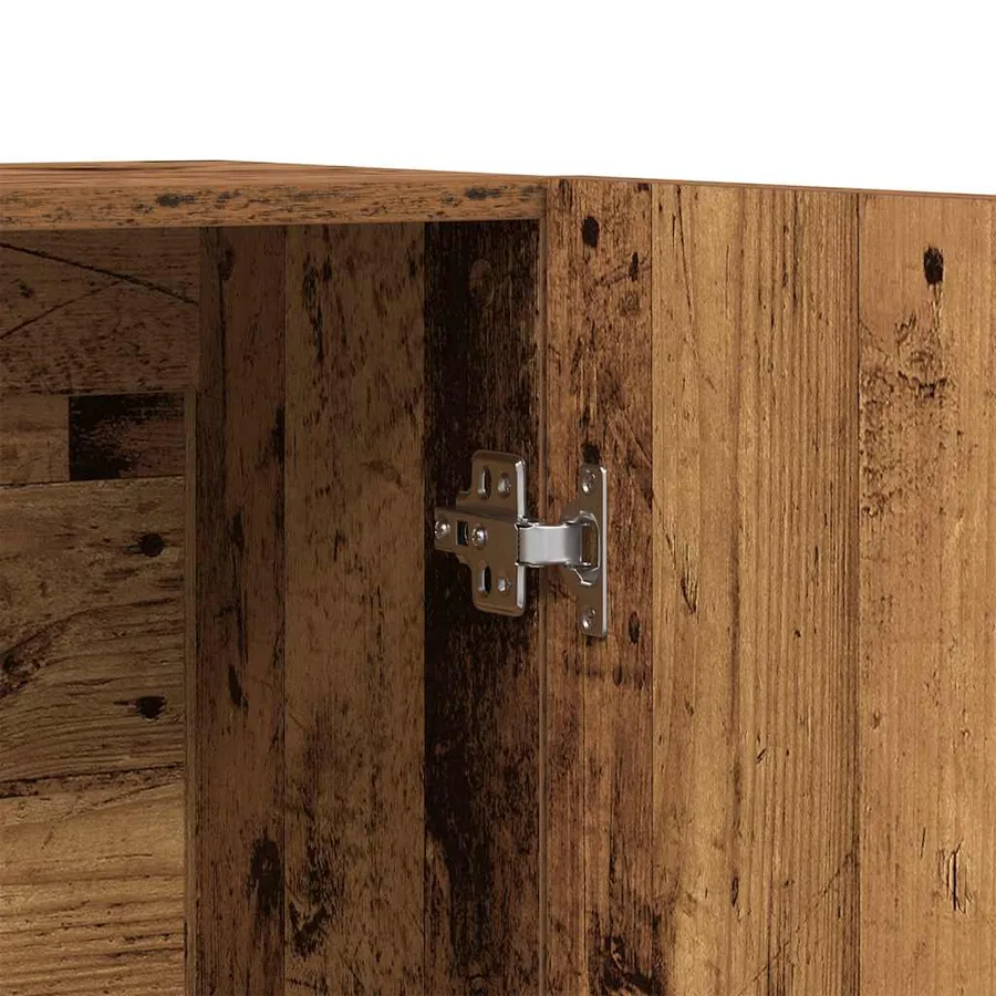 Buffet haut vieux bois 70x31x115 cm bois d'ingénierie - 7