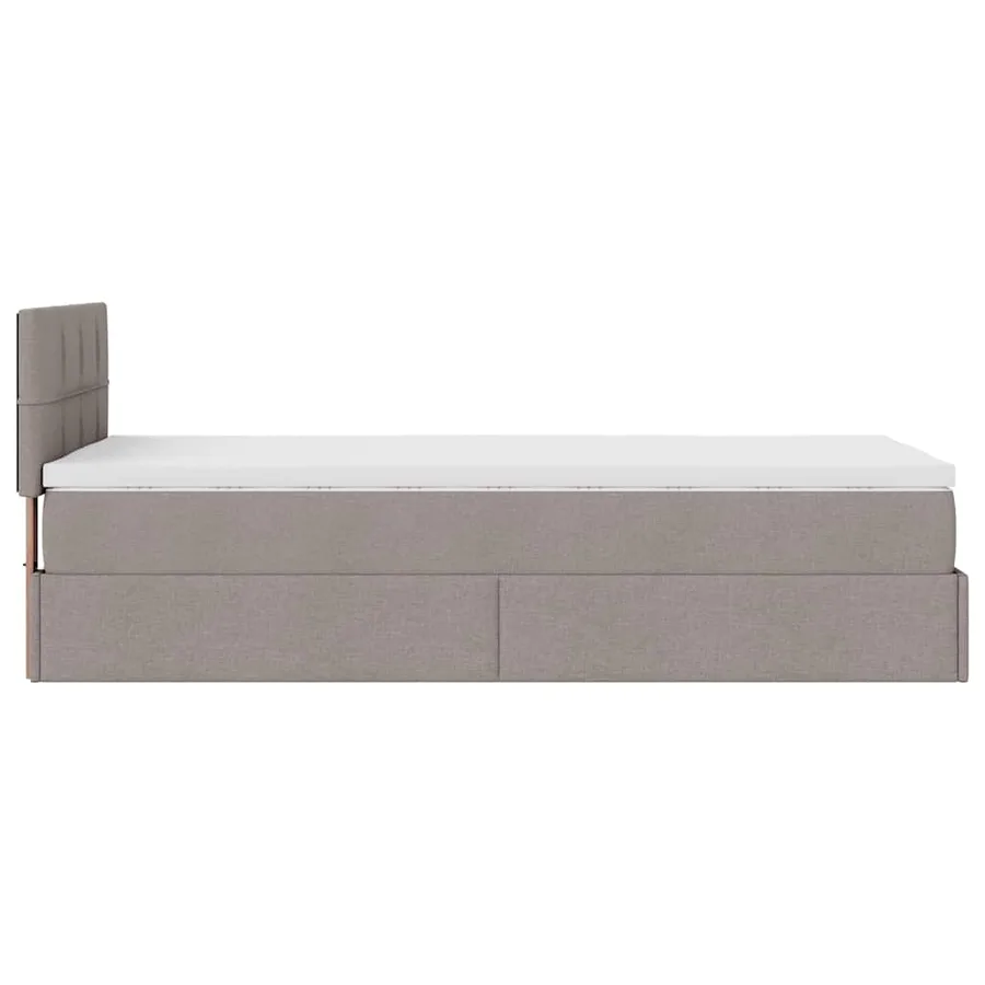 Lit ottoman avec matelas taupe 100x200 cm tissu - 10
