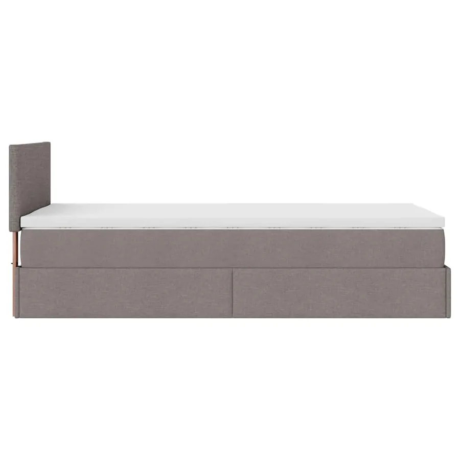 Lit ottoman avec matelas taupe 100x200 cm tissu - 11