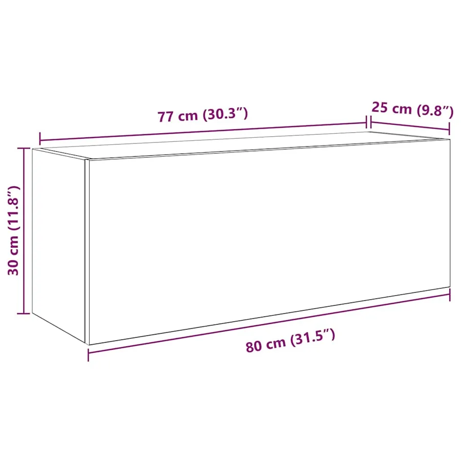 Armoire murale de bain gris béton 80x25x30 cm bois d'ingénierie - 12