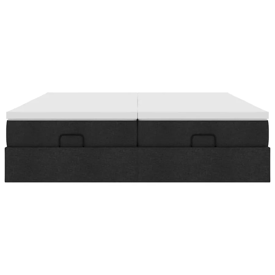 Cadre de lit ottoman avec matelas noir 200x200cm tissu - 7